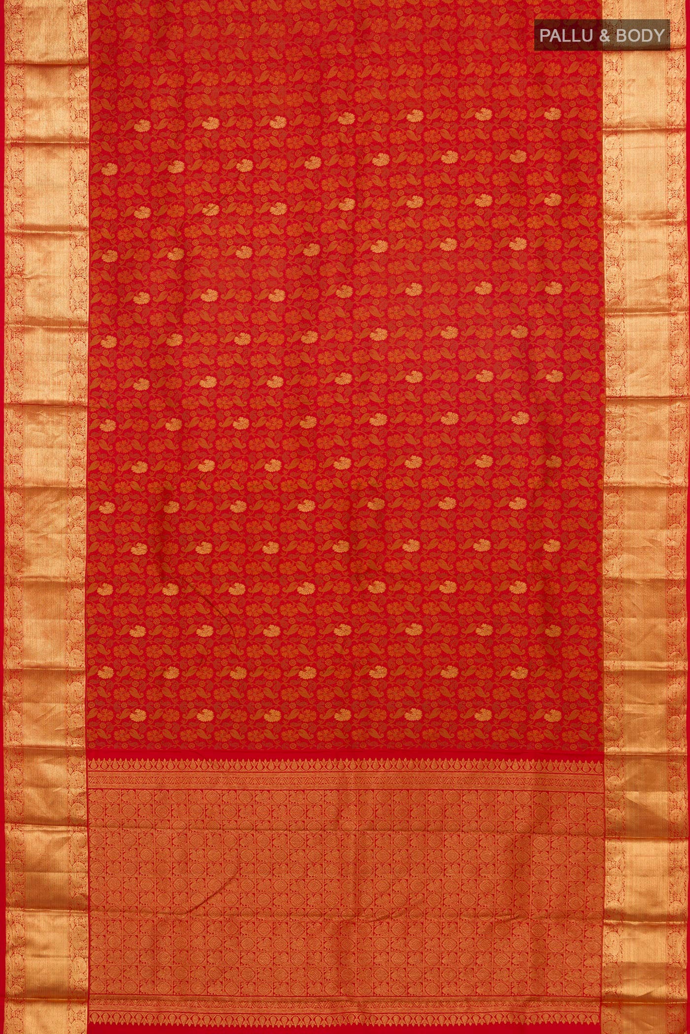 Red Kanchipuram Silk Saree - Image 5