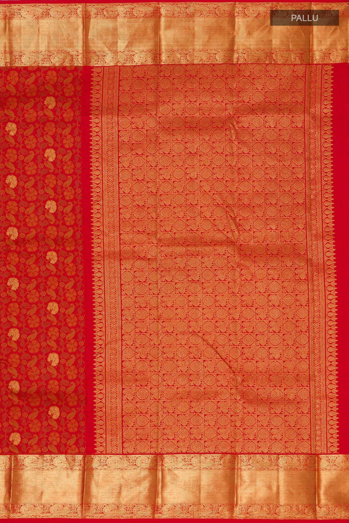 Red Kanchipuram Silk Saree - Image 6