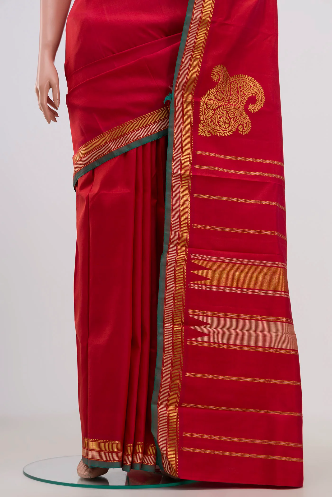 Red Kanjivaram Silk Saree - Image 3