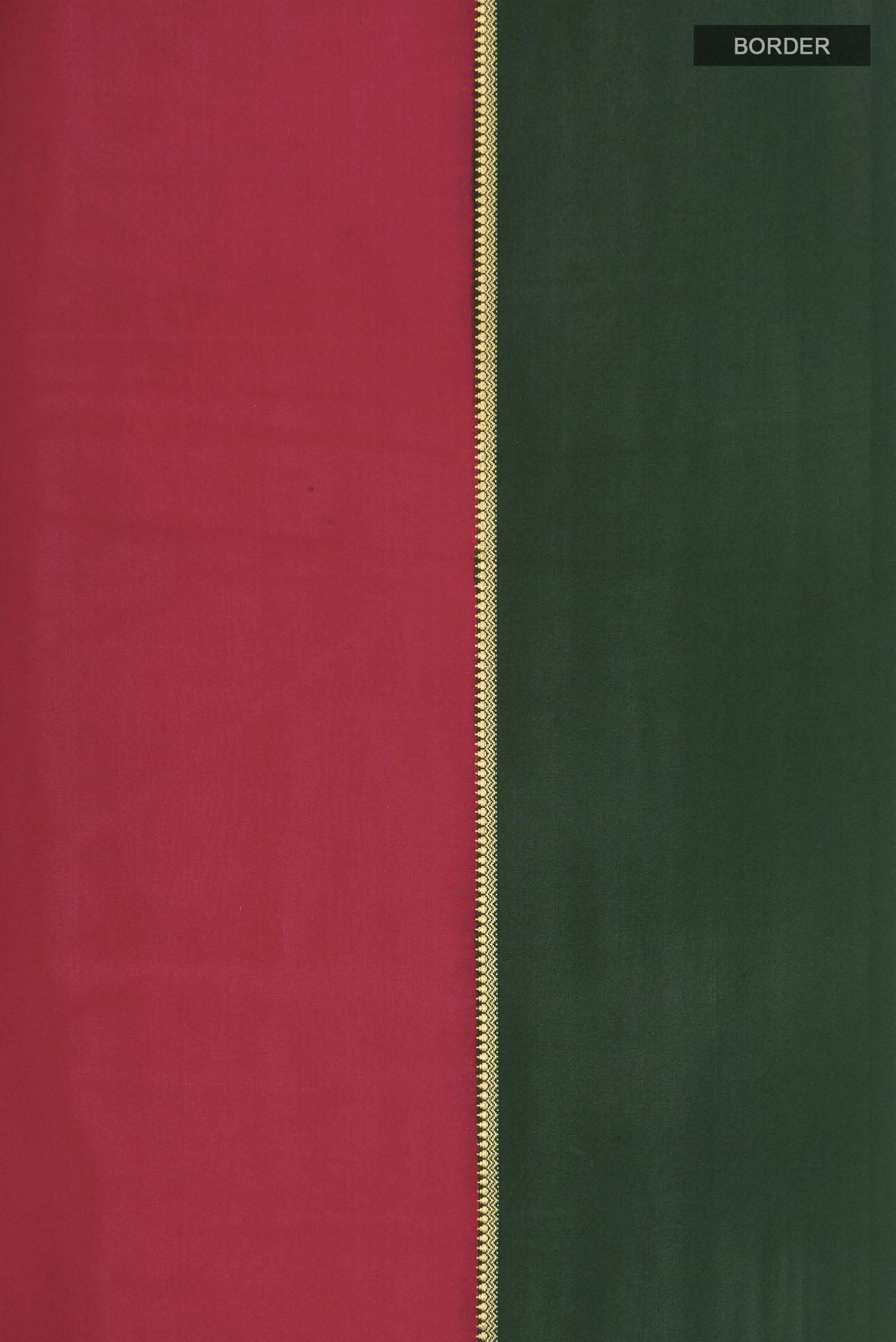 Pure Silk Pure Zari Red Mysore Crepe Saree - Image 3