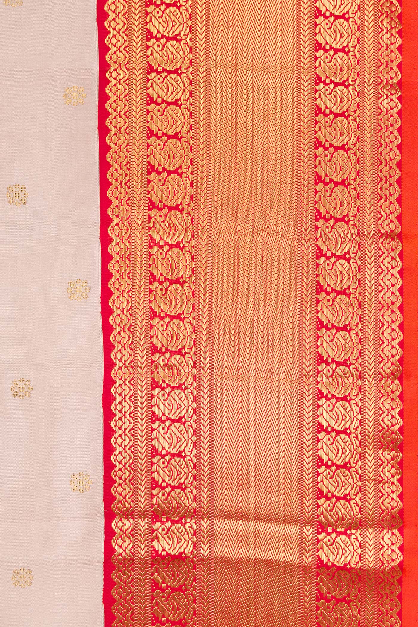 Pure Silk Pure Zari Rose Gold Kanjivaram Saree - Image 3