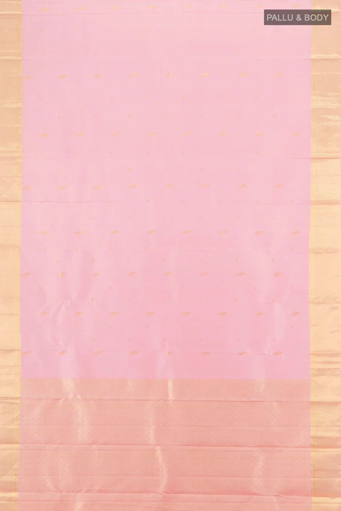 Rose pink Kanjivaram Silk Saree - Image 5