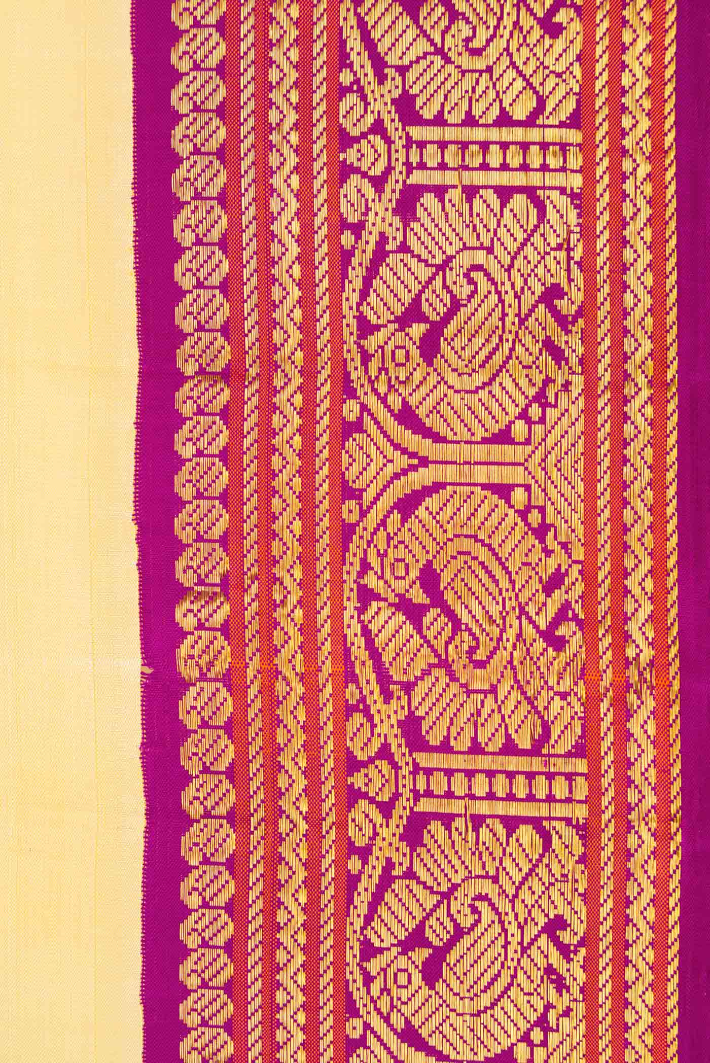 Pure Silk Pure Zari Sandal Dual Tone Kanjivaram Saree - Image 3