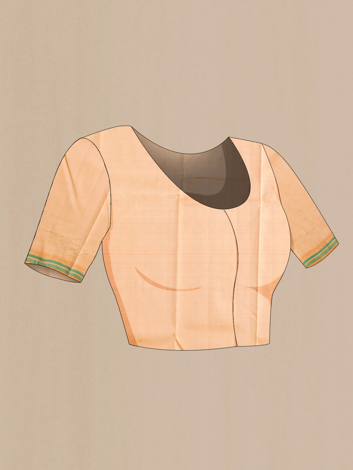 Pure Silk Pure Zari Sandal Kanchipuram Saree - Image 5