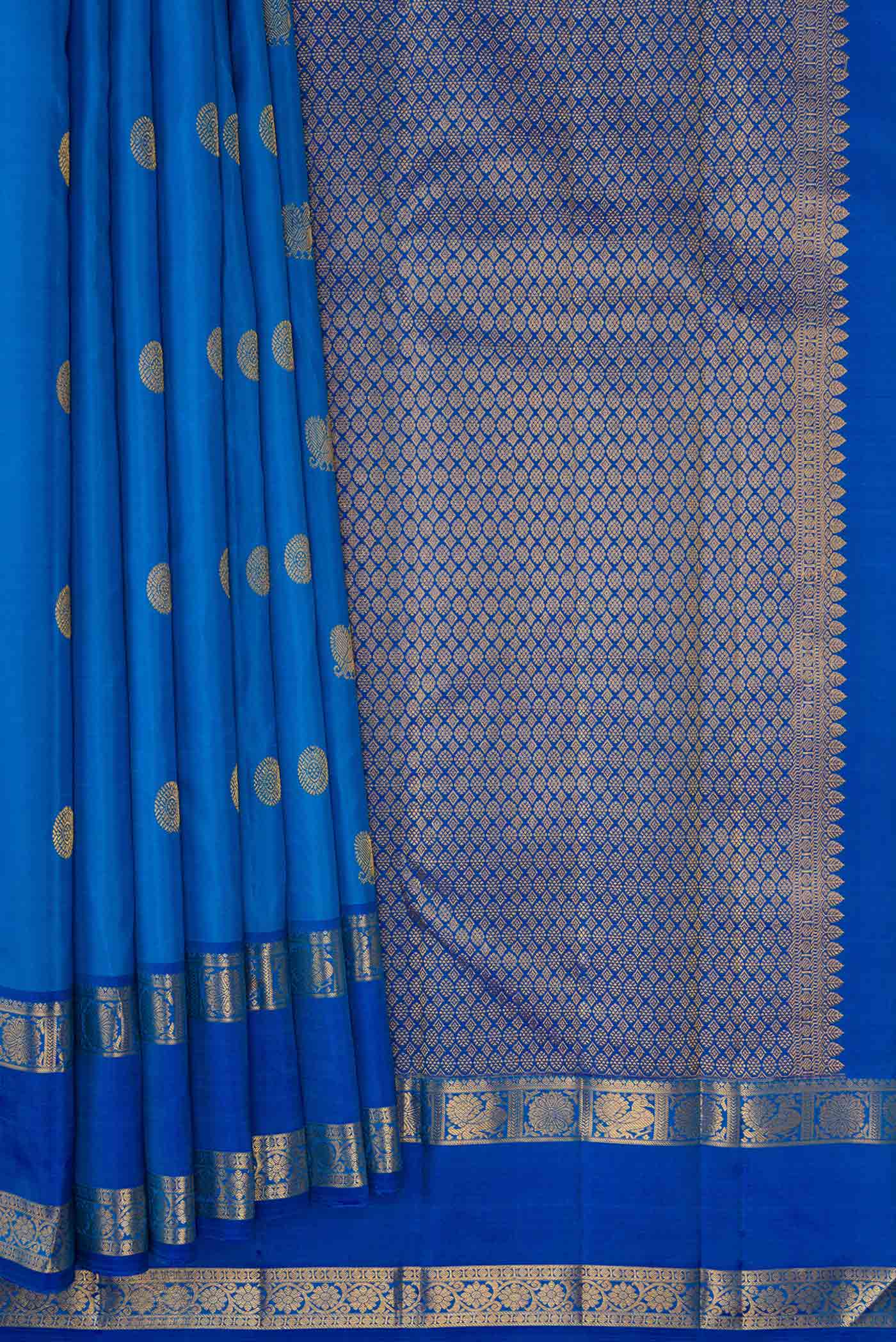 Royal Blue Kanchipuram Silk Saree - Image 4