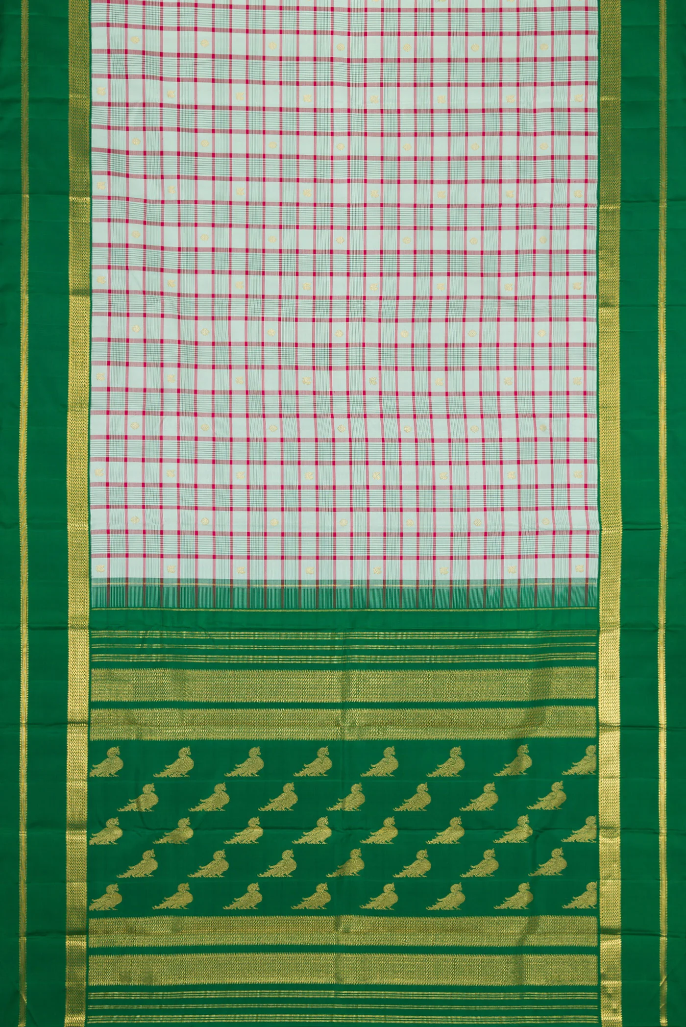 Pure Silk Pure Zari Sky Blue Kanjivaram Saree - Image 6
