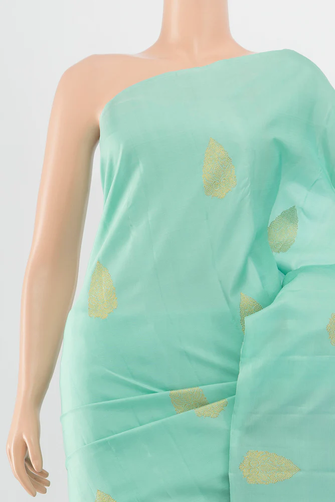 Light Blue Kanchipuram Silk Saree - Image 2
