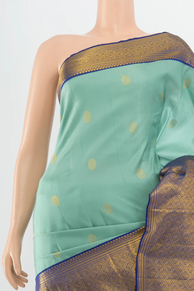 Light Blue Kanjivaram Silk Saree - Image 2