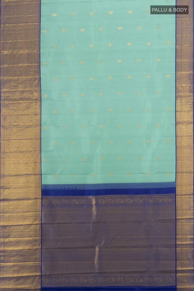 Light Blue Kanjivaram Silk Saree - Image 5
