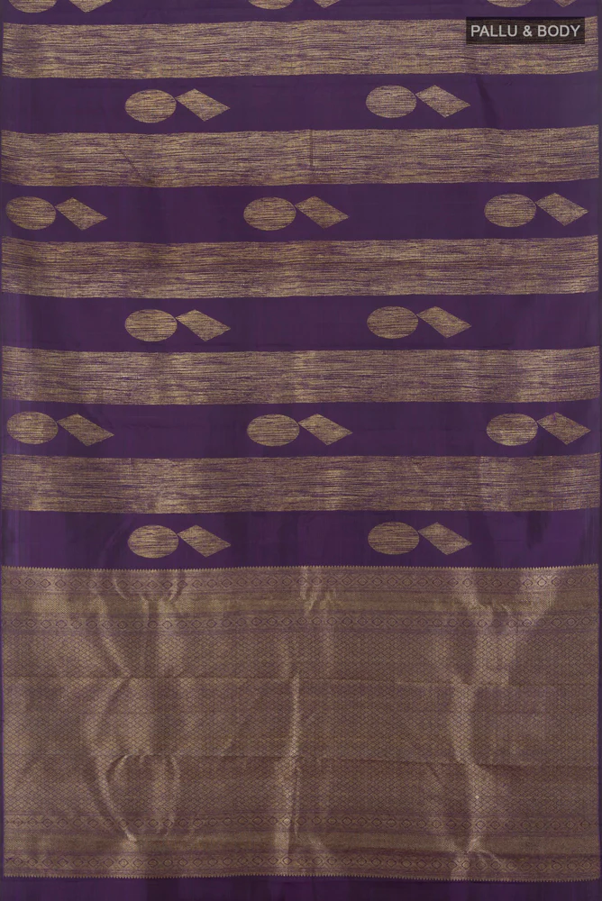 Navy Blue Kanchipuram Silk Saree - Image 5