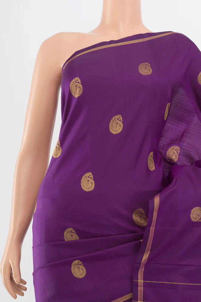 Violet Kanchipuram Silk Saree - Image 2