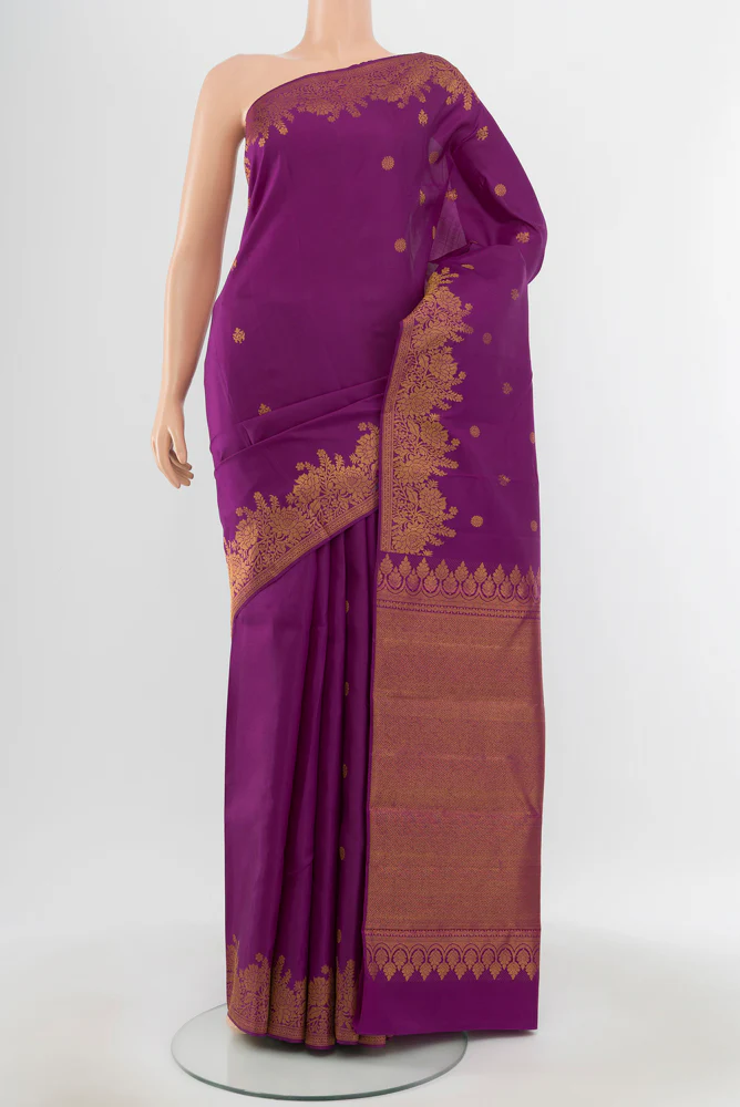 Violet Kanjivaram Silk Saree