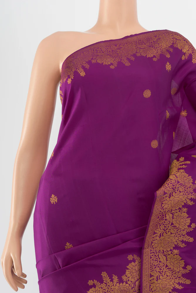 Violet Kanjivaram Silk Saree - Image 2