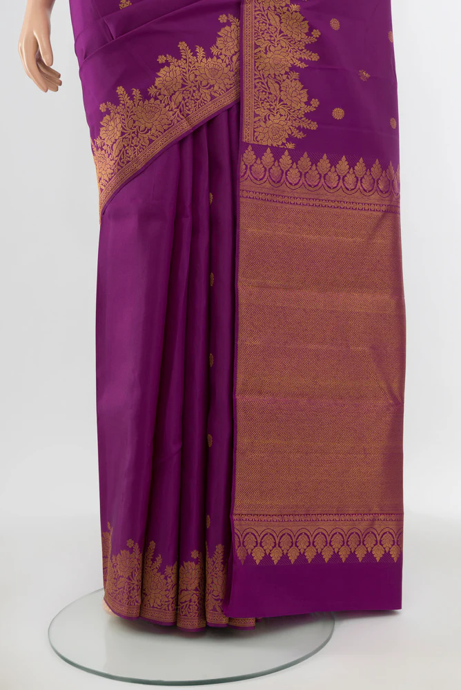 Violet Kanjivaram Silk Saree - Image 3