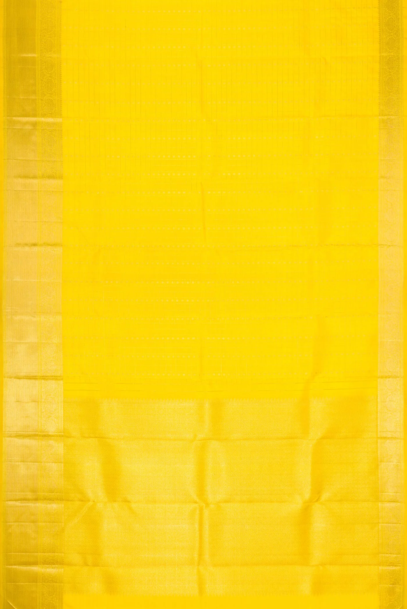 Pure Silk Pure Zari Yellow Dual Tone Kanchipuram Saree - Image 6