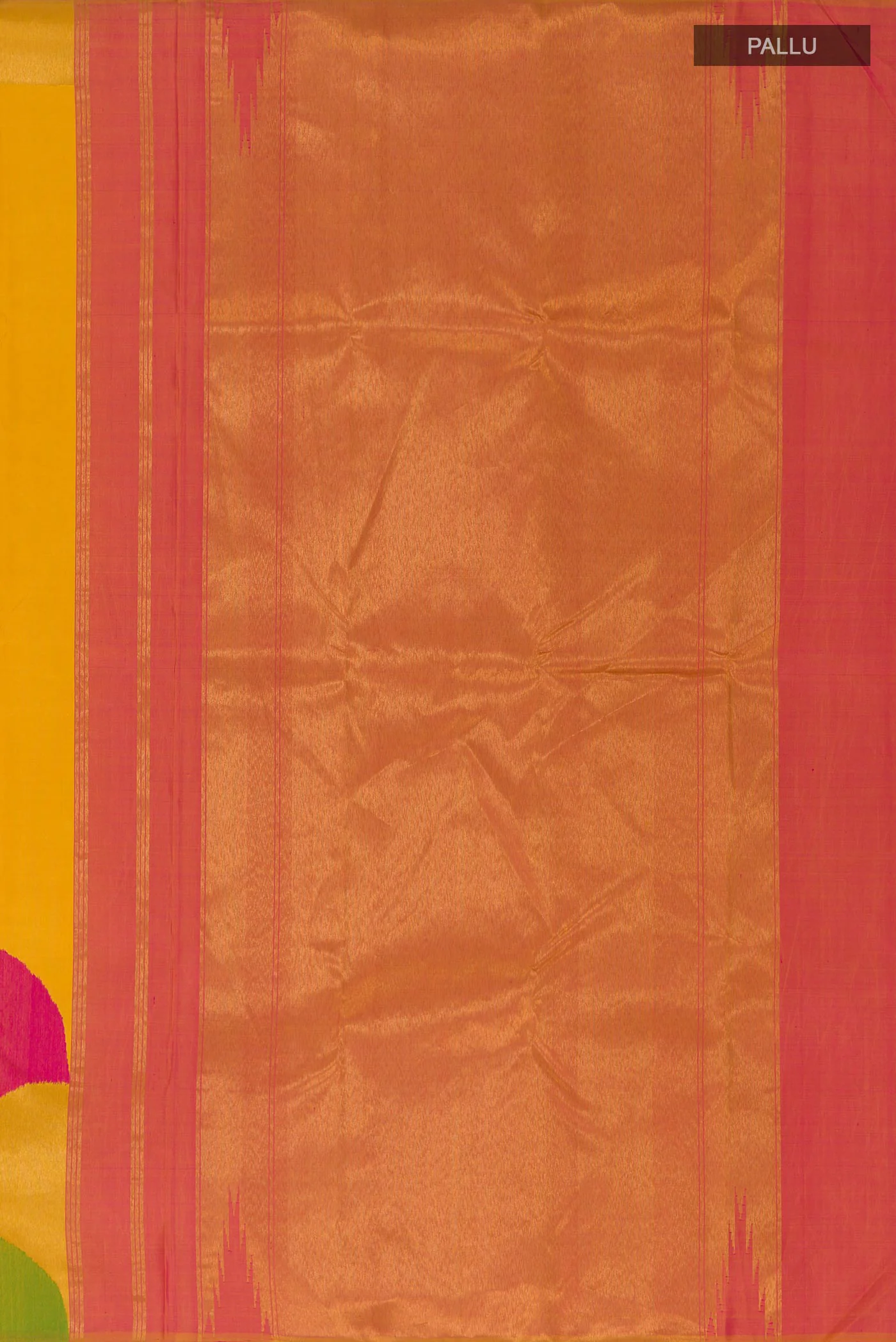 Pure Silk Pure Zari Yellow Kanchipuram Saree - Image 6