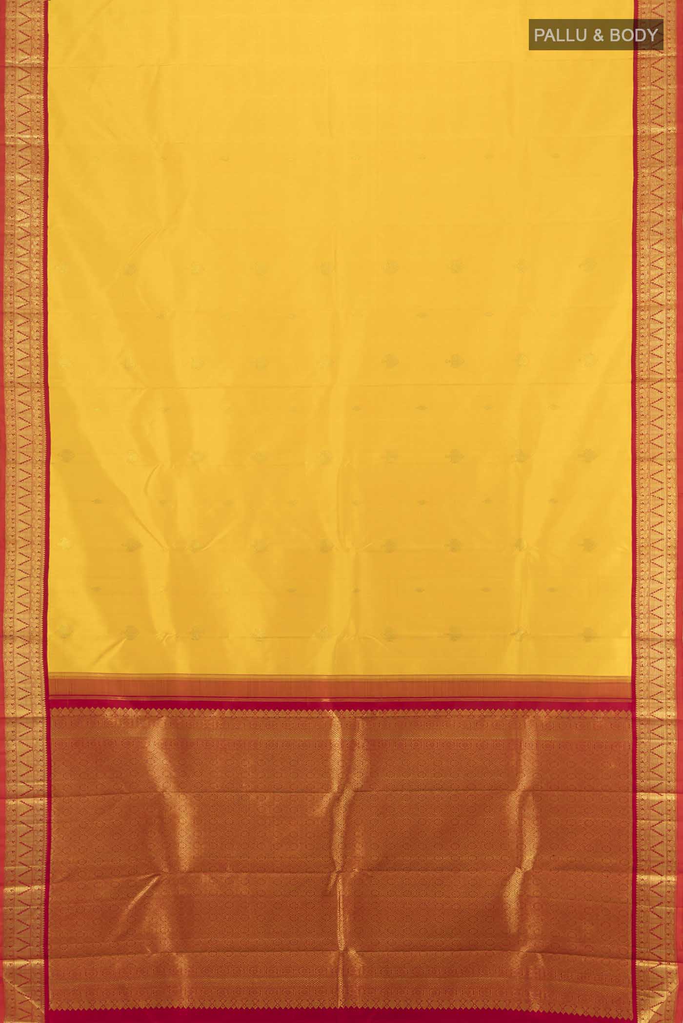 Yellow Kanjivaram Silk Saree - Image 5