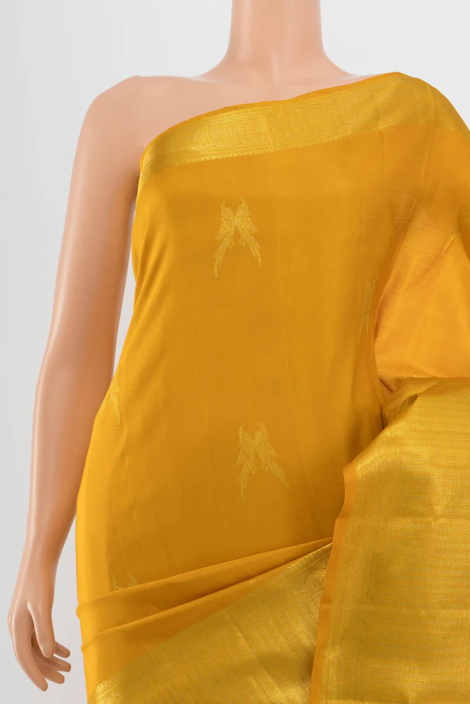 Yellow Kanjivaram Silk Saree - Image 2