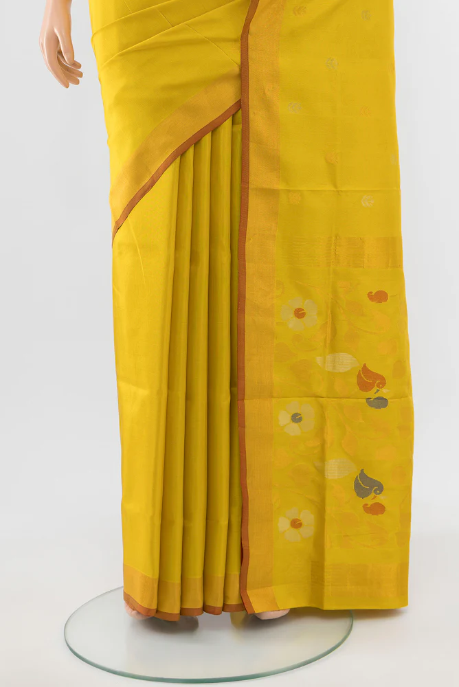 Yellow Uppada Silk Saree - Image 3