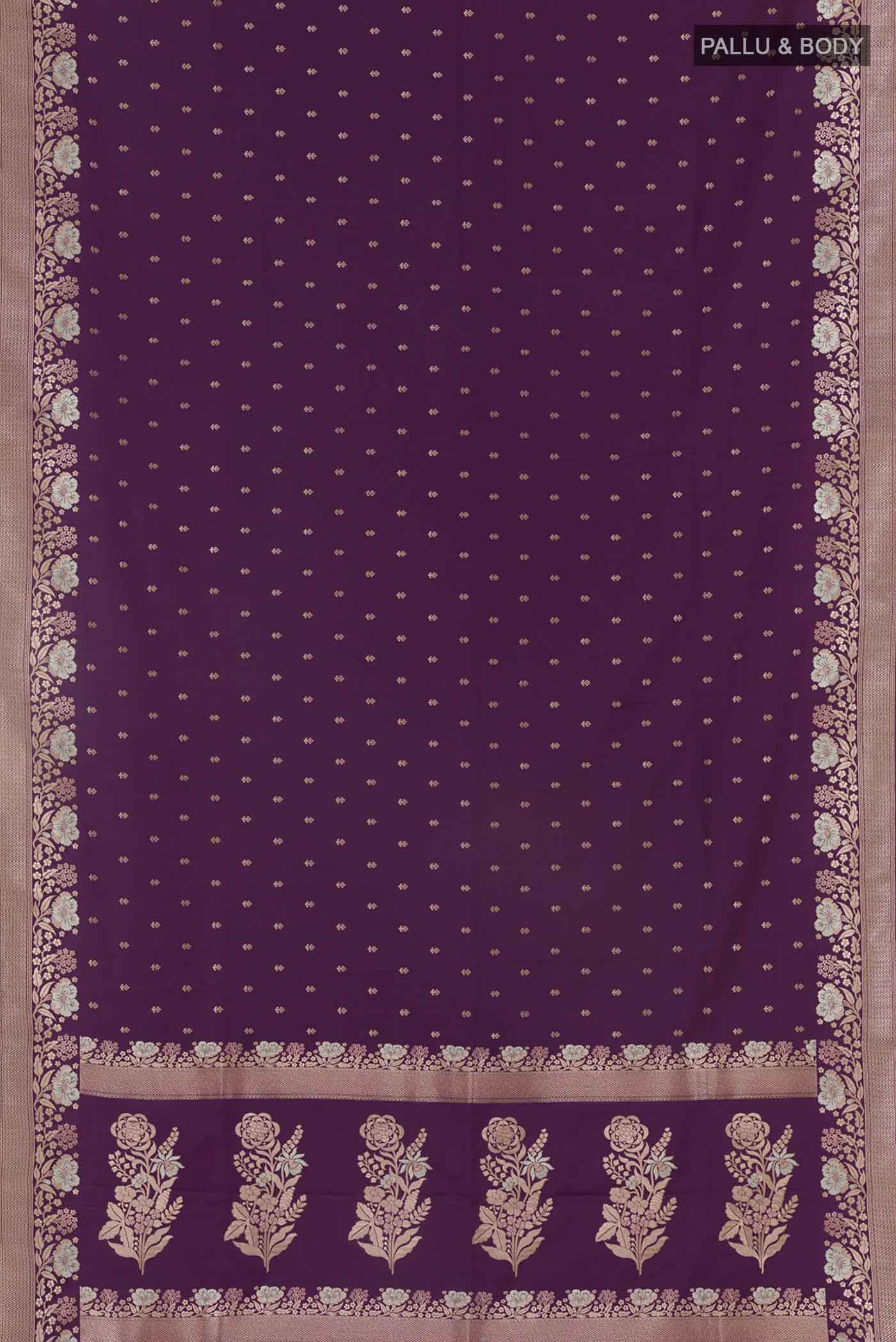 Purple Art Silk Saree - Image 3
