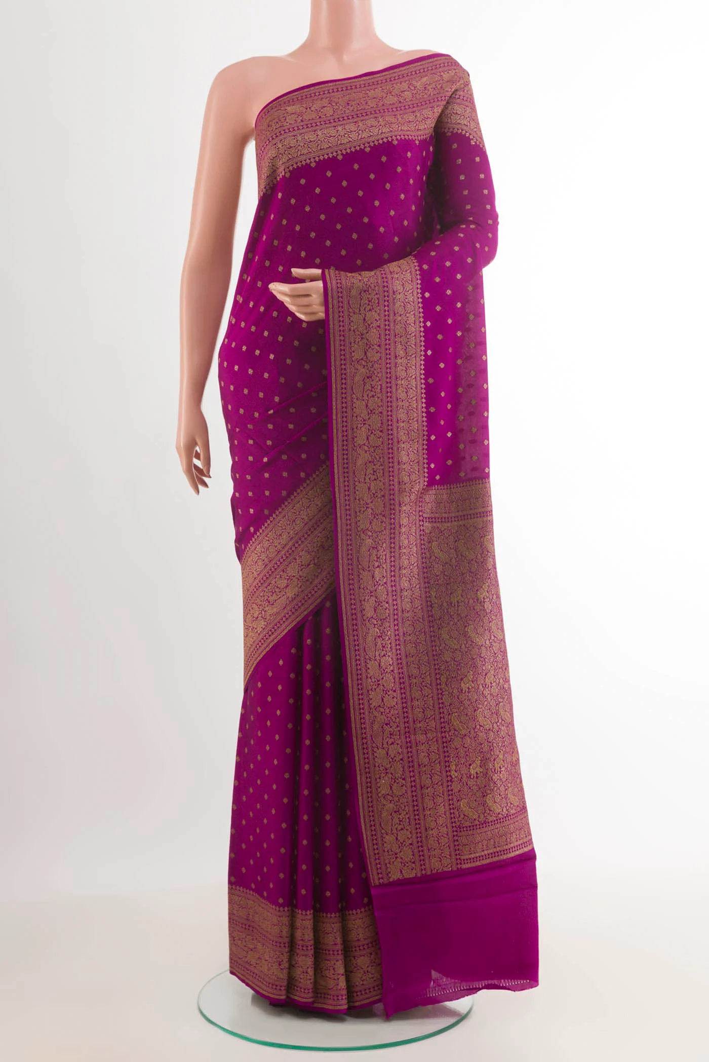 Purple Banarasi Georgette Saree