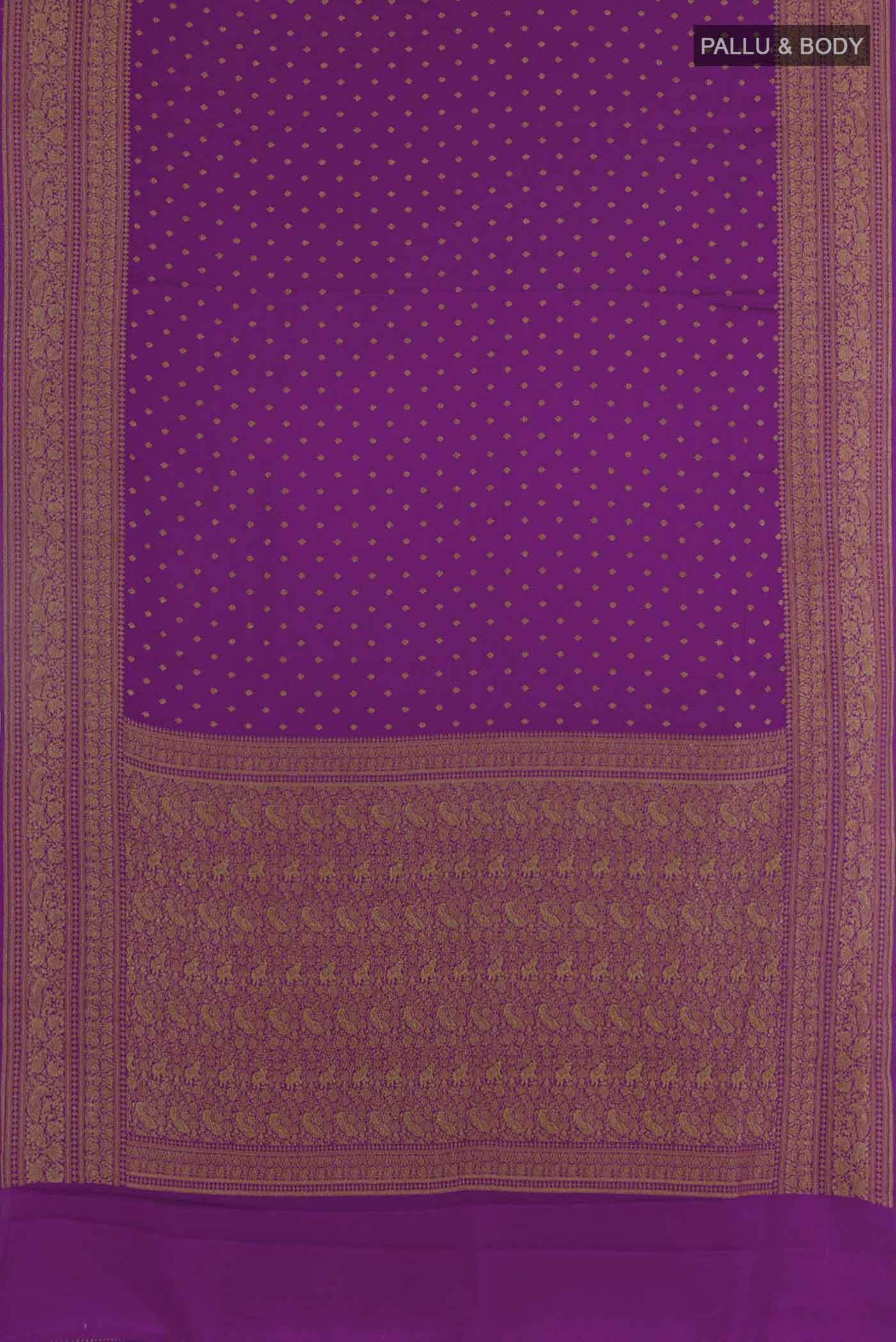 Purple Banarasi Georgette Saree - Image 3