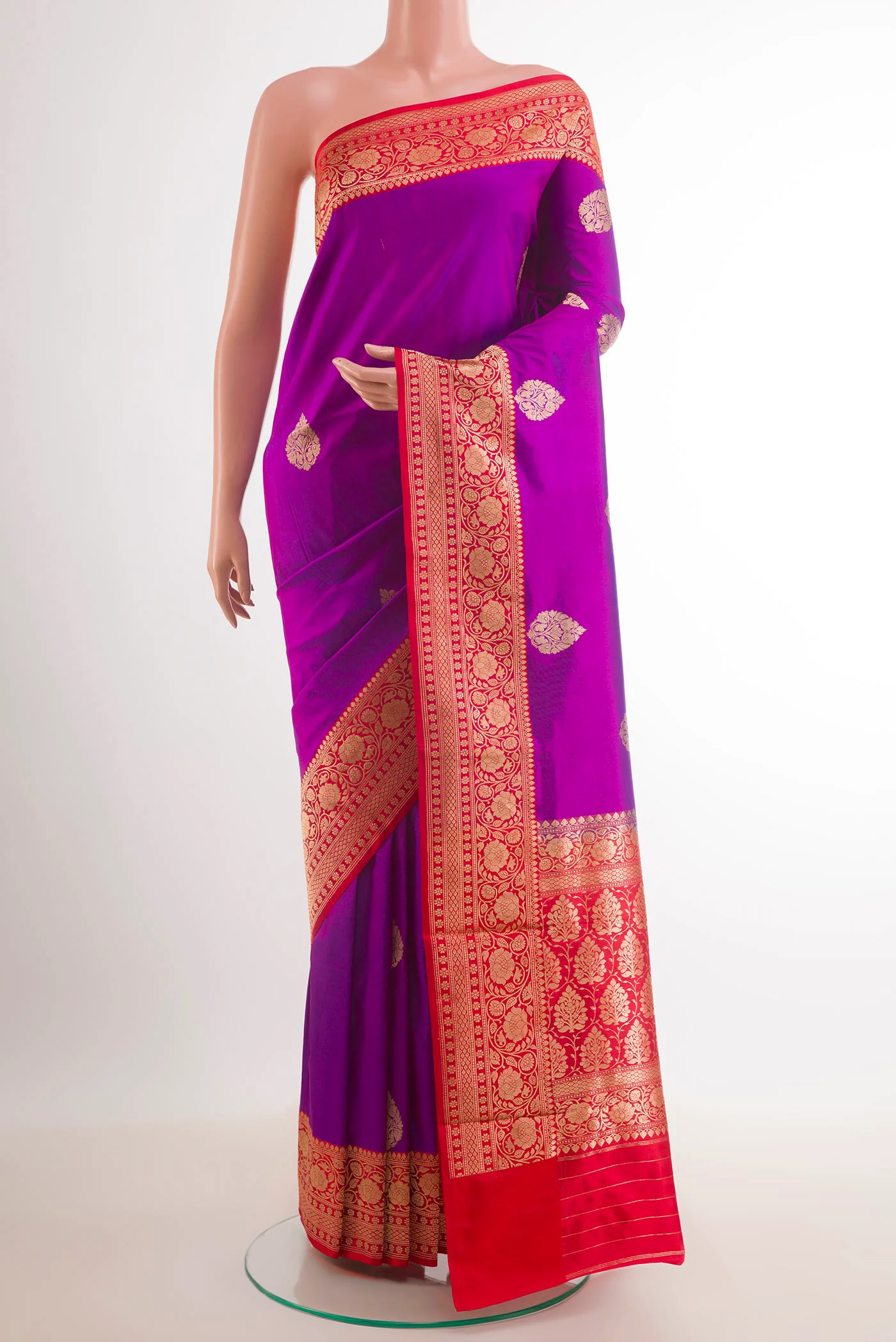 Purple Banarasi Katan Silk Saree