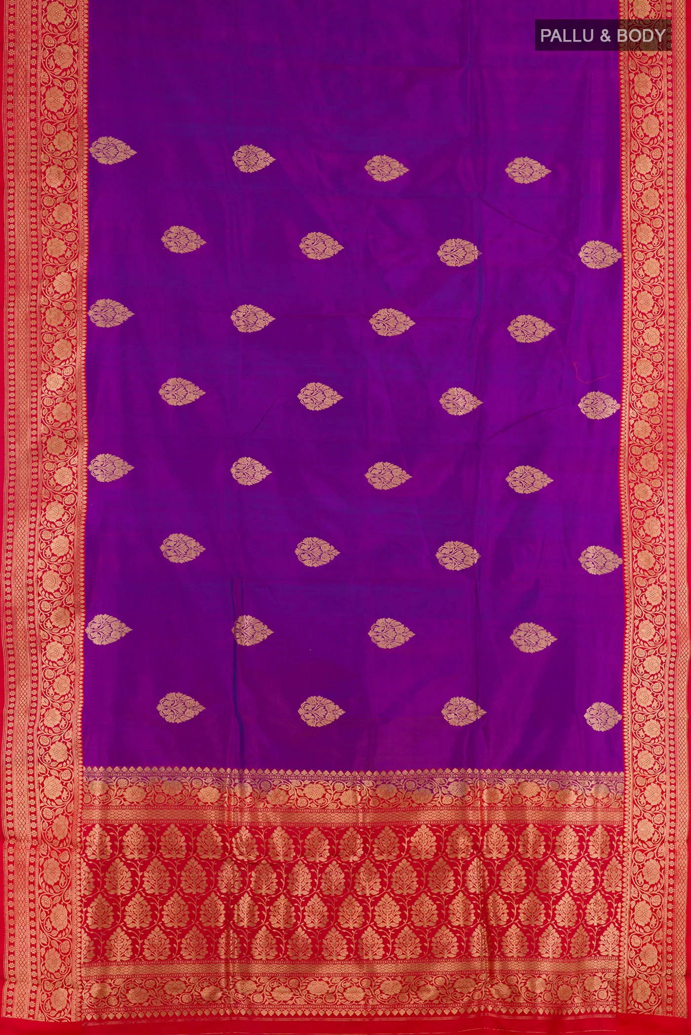 Purple Banarasi Katan Silk Saree - Image 3
