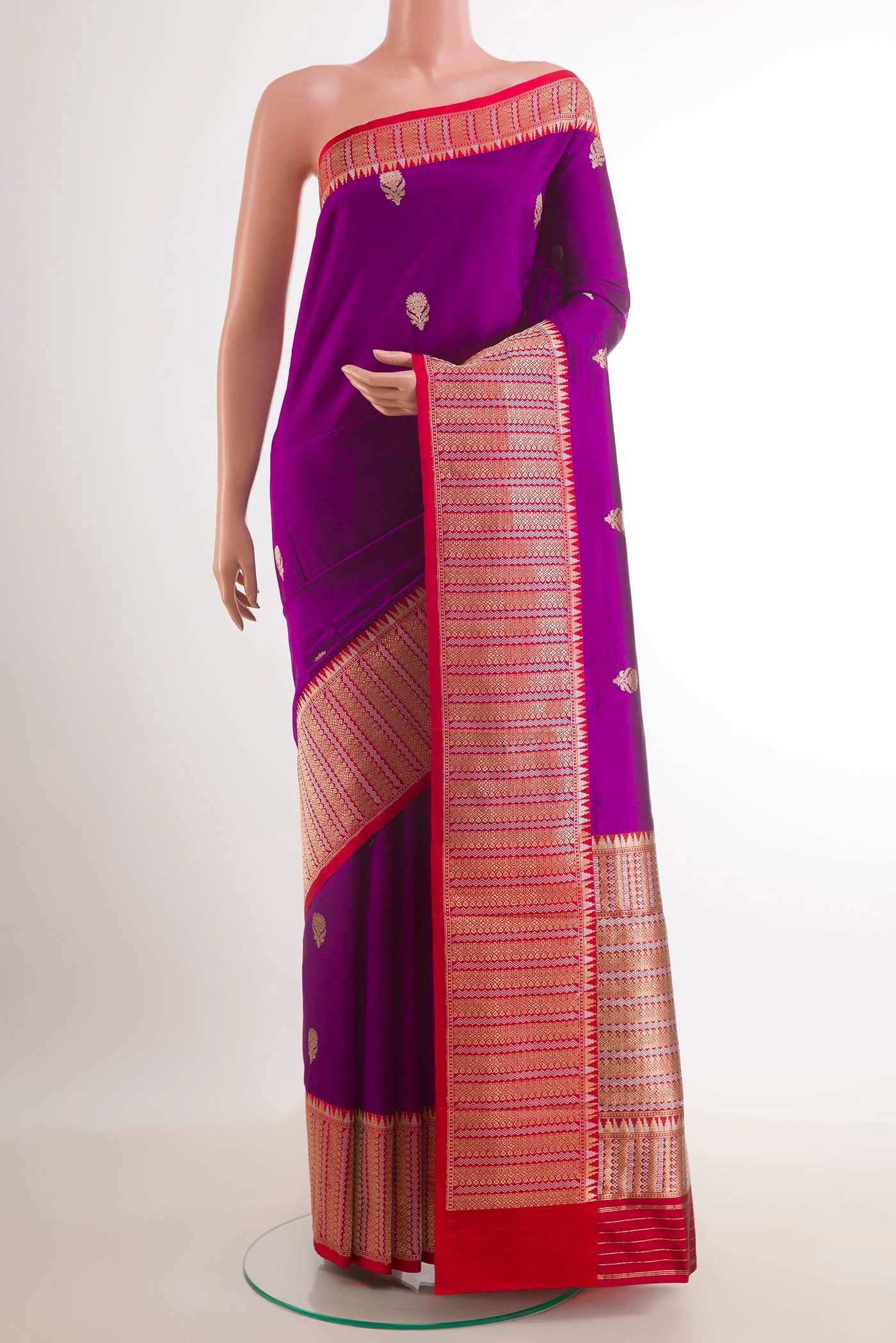 Purple Banarasi Katan Silk Saree