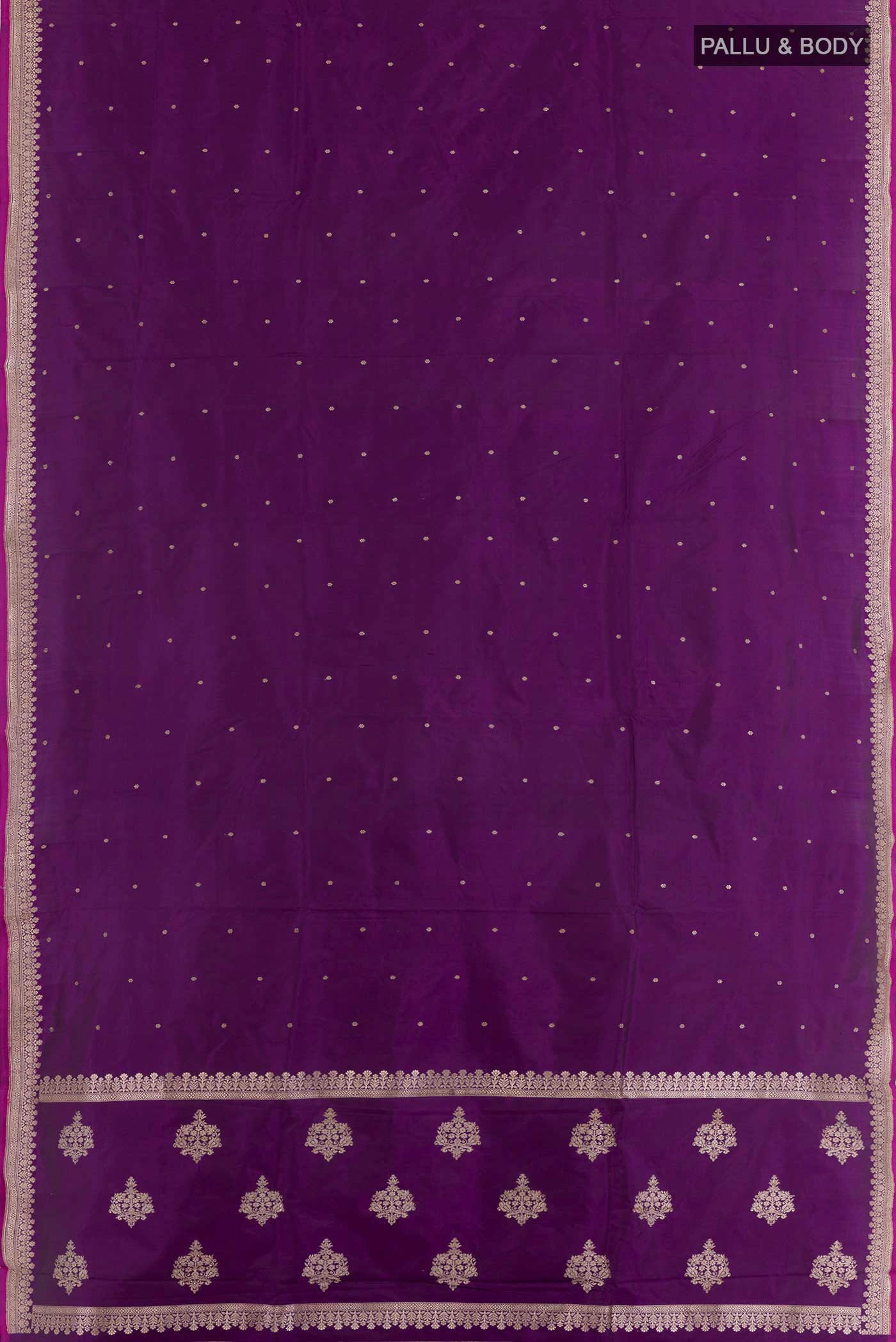 Purple Banarasi Katan Silk Saree - Image 3