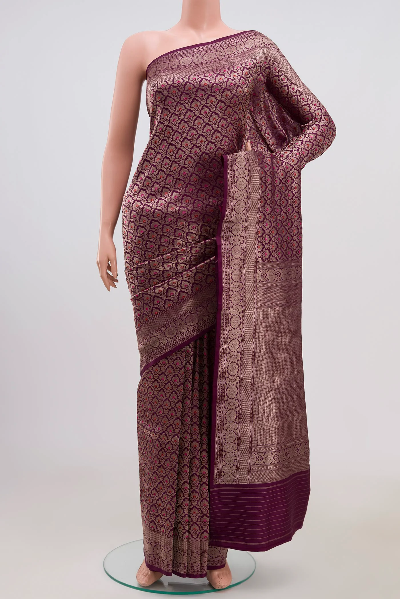 Purple Banarasi Silk Saree