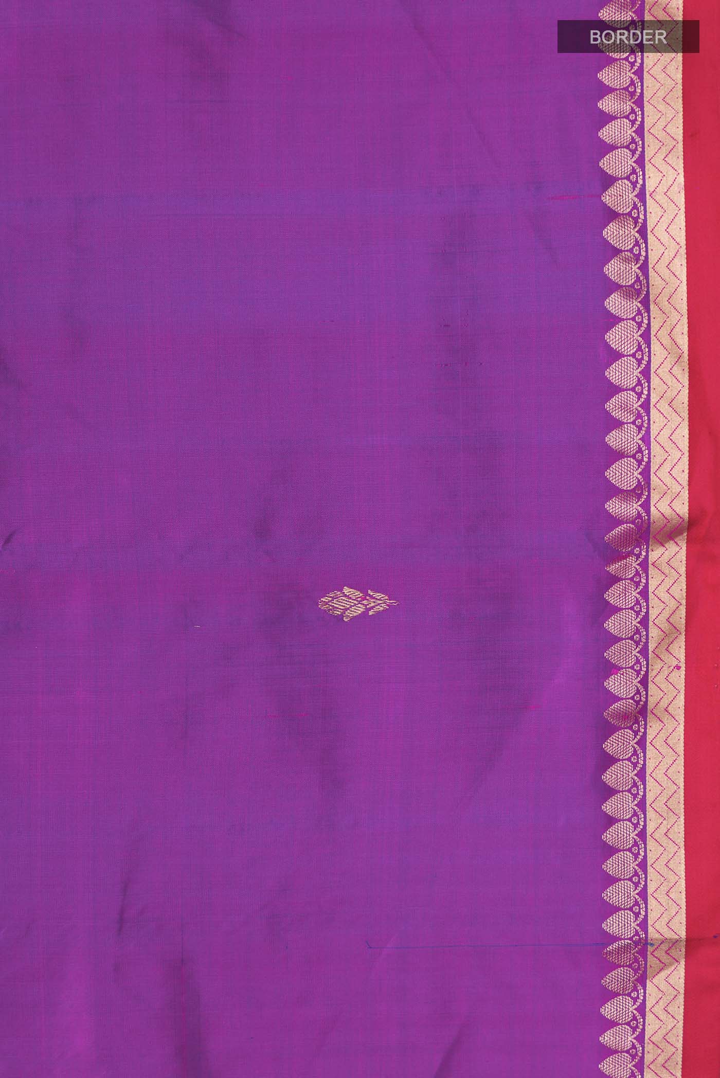 Purple Banarasi Katan Silk Saree - Image 3