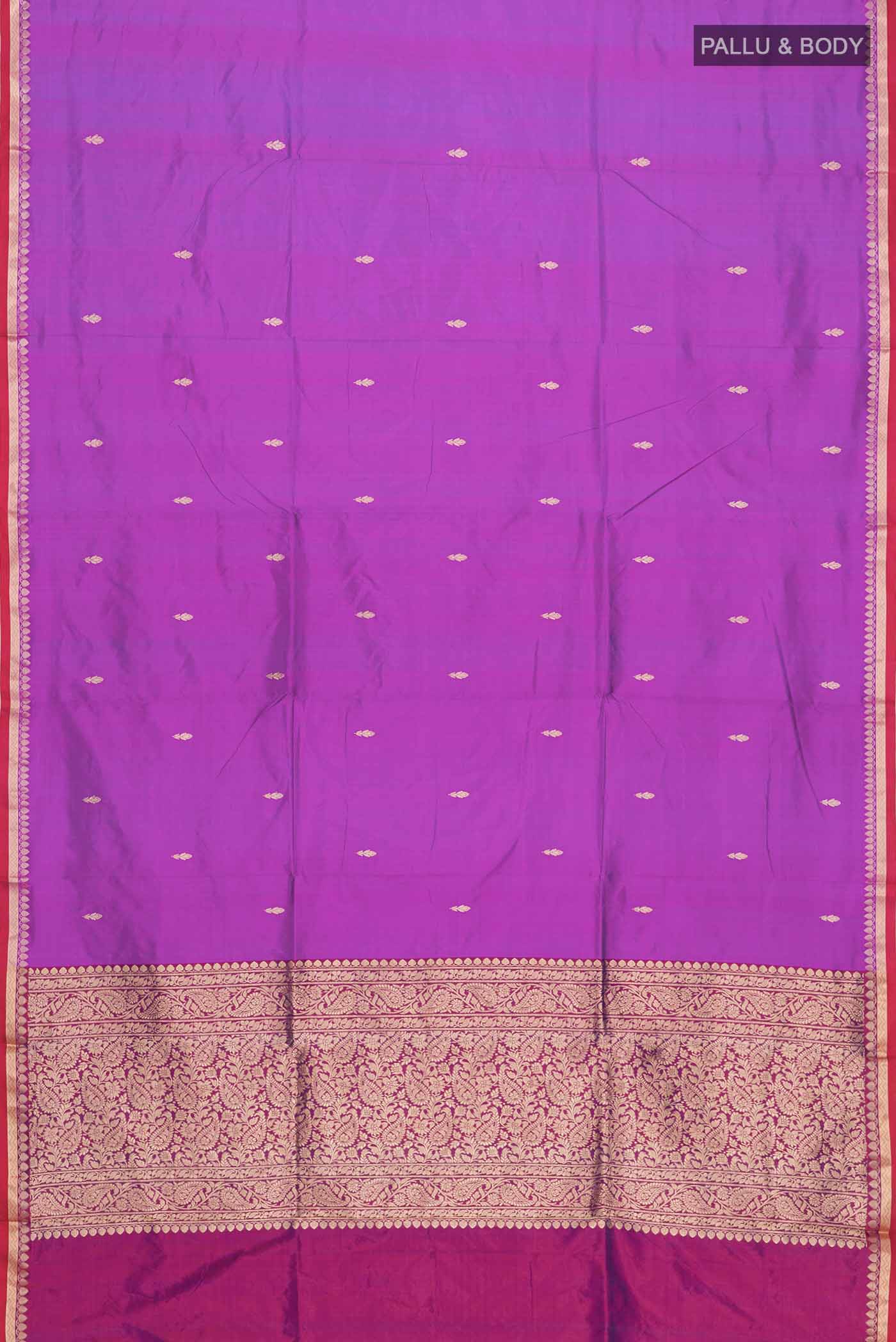 Purple Banarasi Katan Silk Saree - Image 5