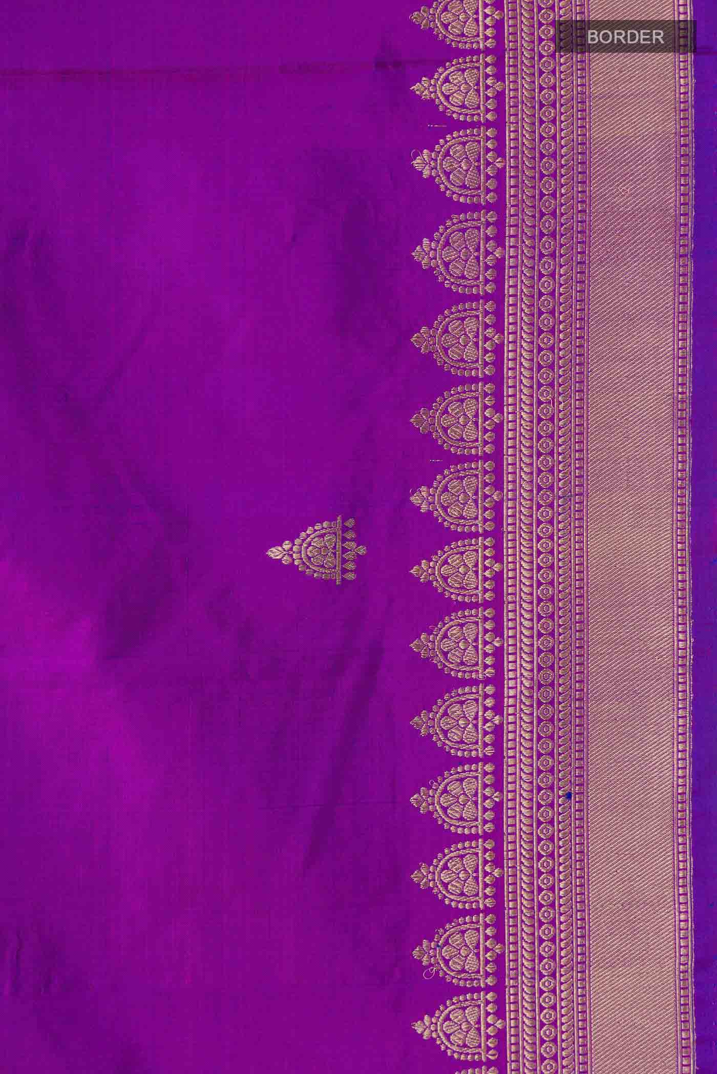 Purple Banarasi Katan Silk Saree - Image 3