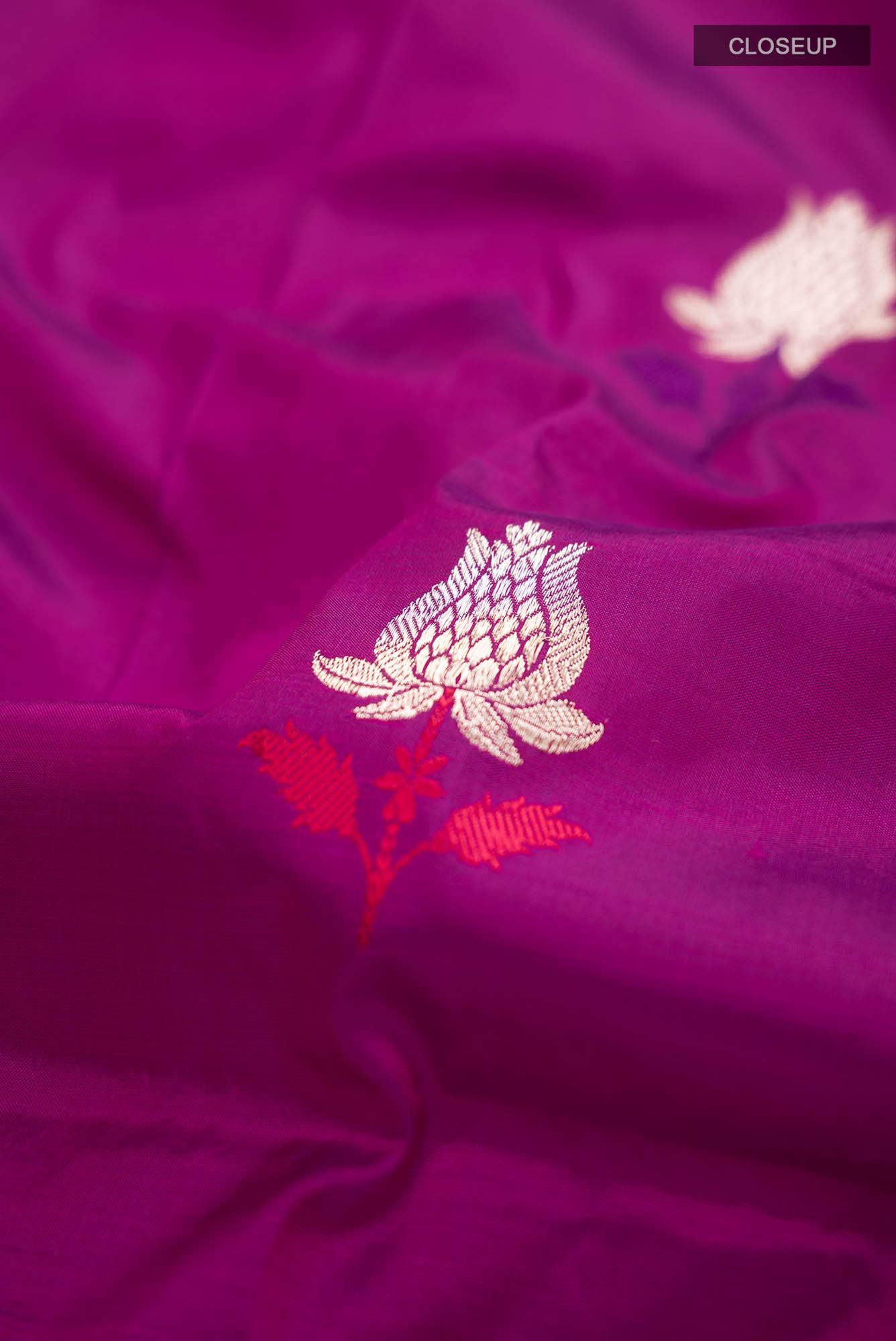 Purple Banarasi Katan Silk Saree - Image 2