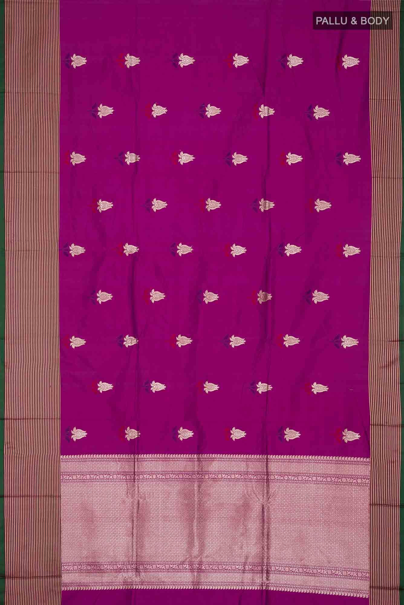 Purple Banarasi Katan Silk Saree - Image 3