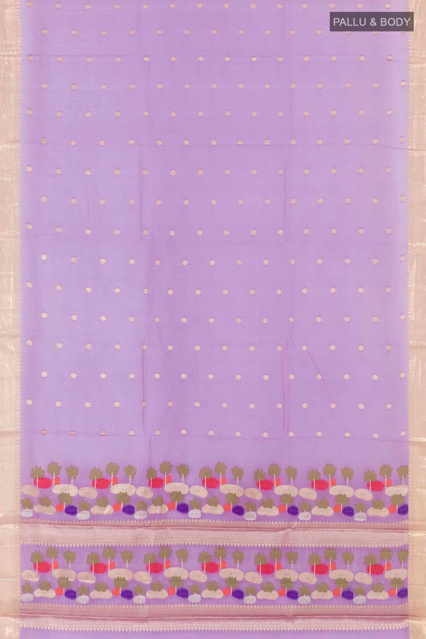 Purple Banarasi Kota Silk Saree - Image 3
