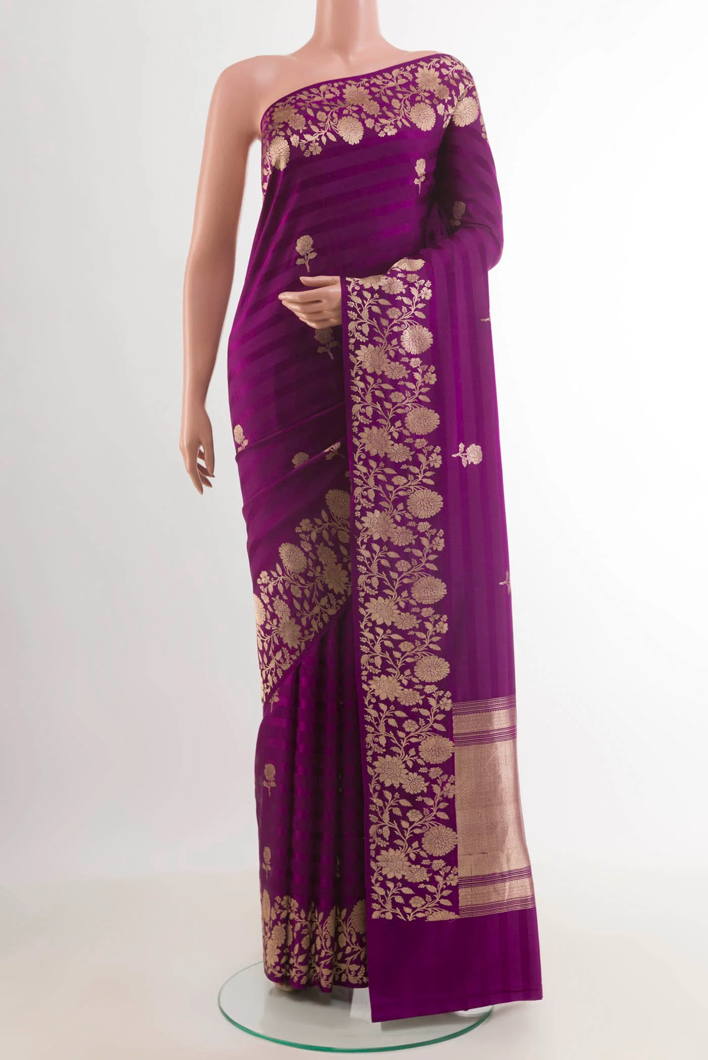 Violet Banarasi Silk Saree
