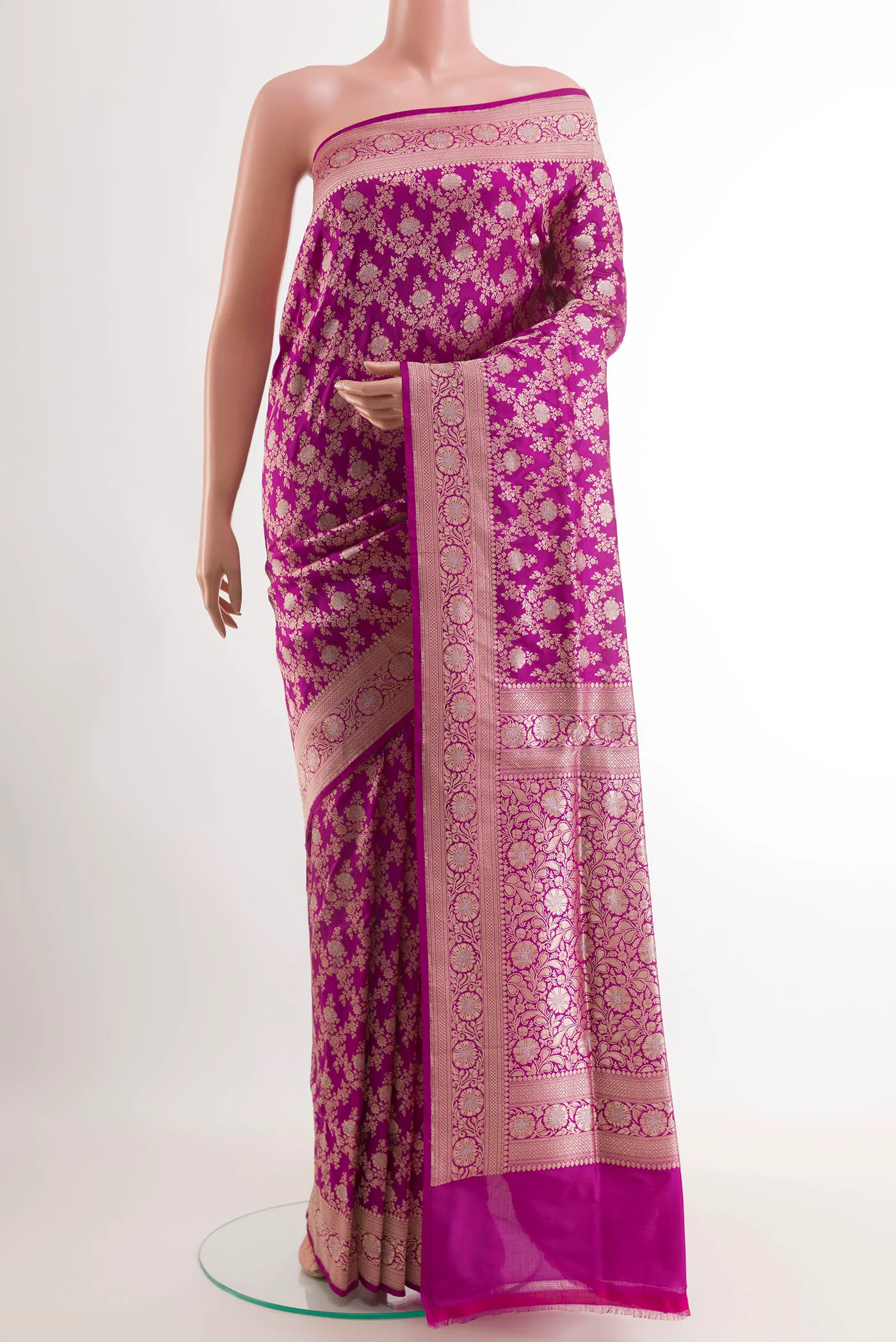 Purple Banarasi Silk Saree - Image 2