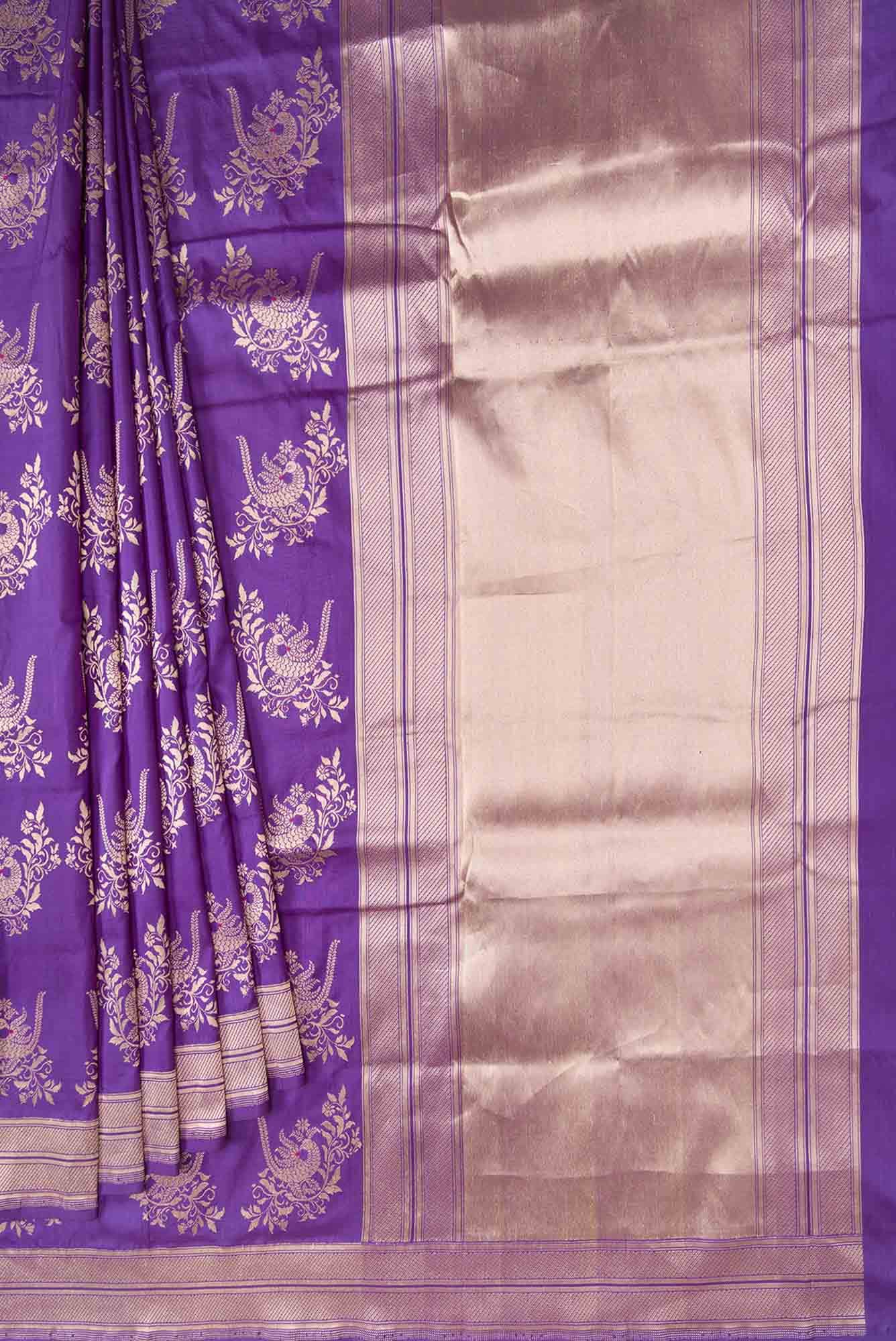 Mahika-Purple Banarasi Silk Saree - Image 2
