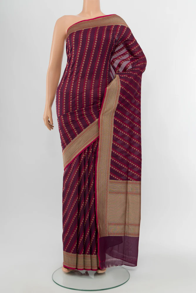 Purple Banarasi Silk Saree
