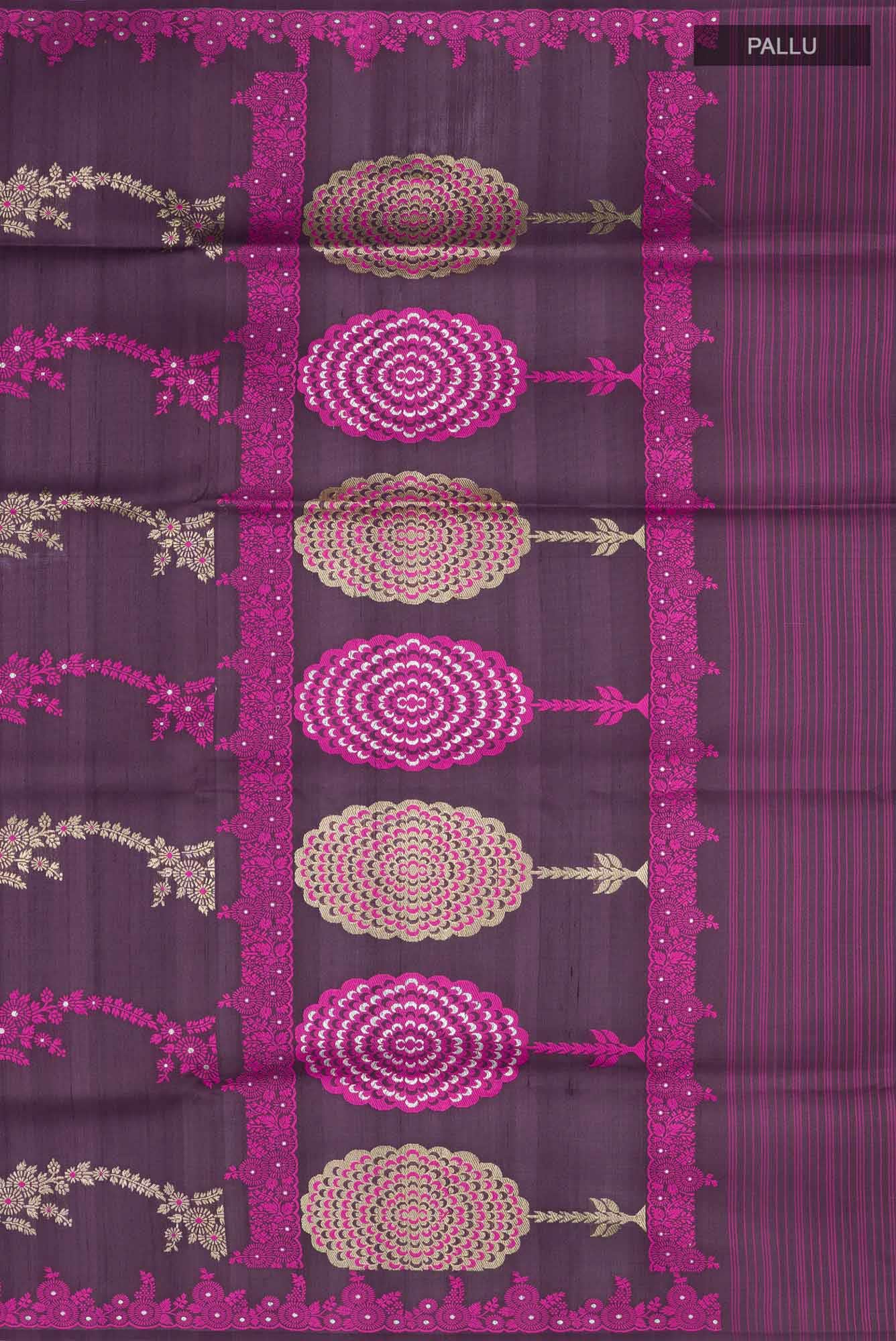 Purple Banarasi Silk Saree - Image 5