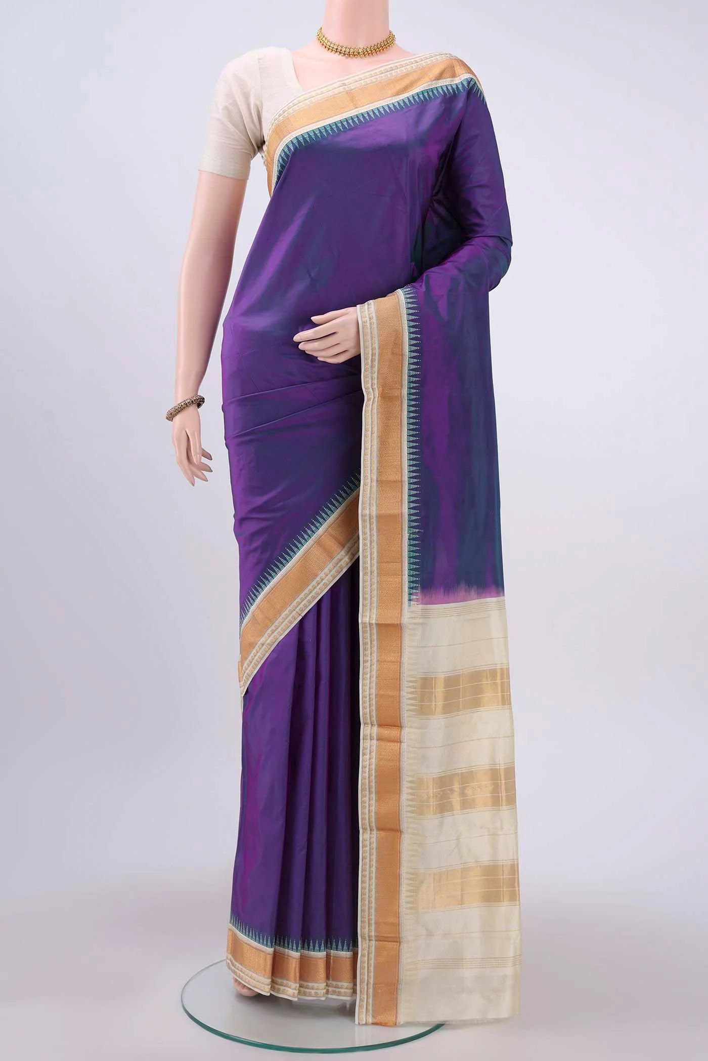 Purple Bangalore Silk - kadyal Saree