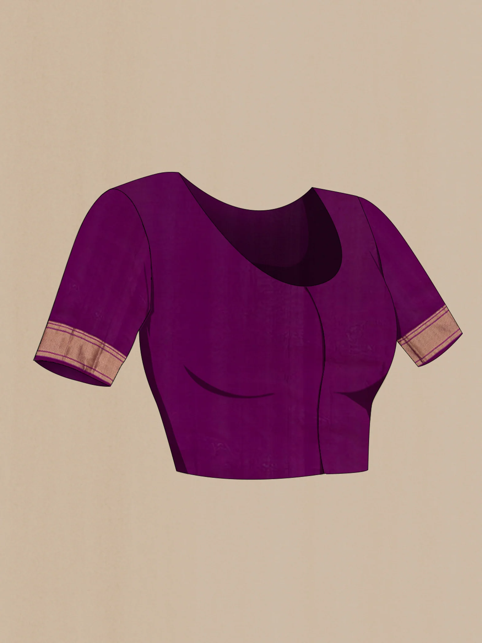 Purple Blended Paithani Silk Saree - Image 4
