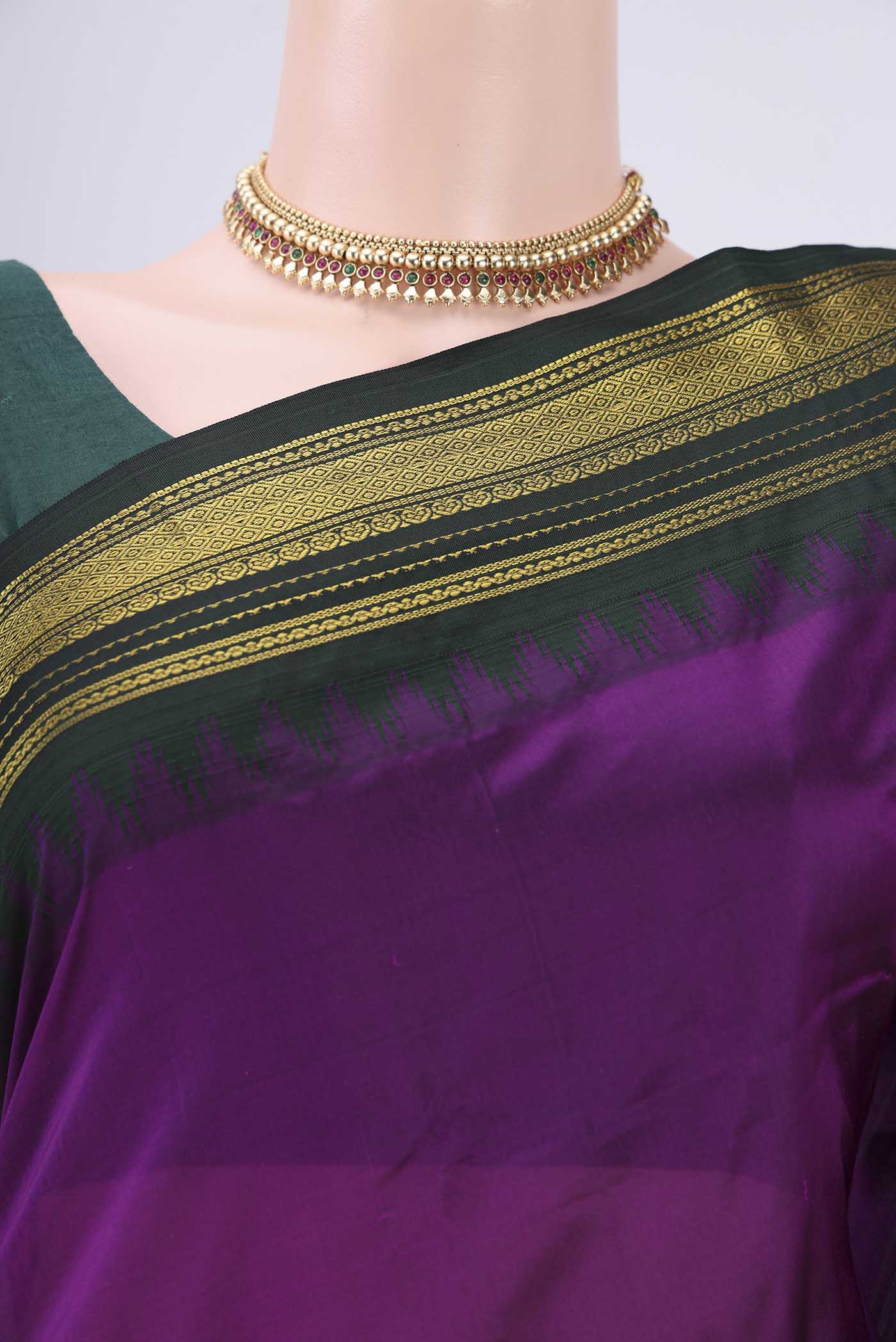 Purple Bangalore Silk Saree - Image 2