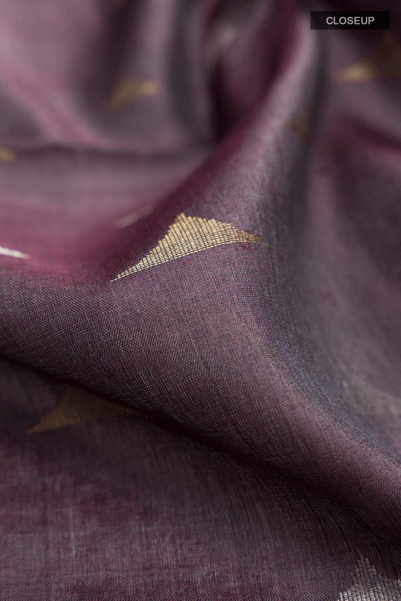 Purple Bhagalpuri Tussar Silk Saree - Image 3