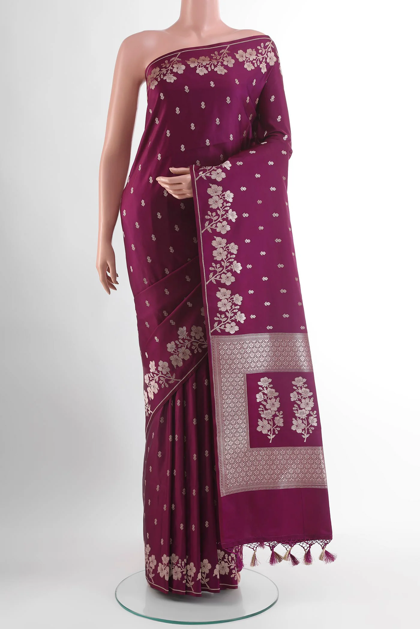 Purple Blended Banarasi Silk Saree