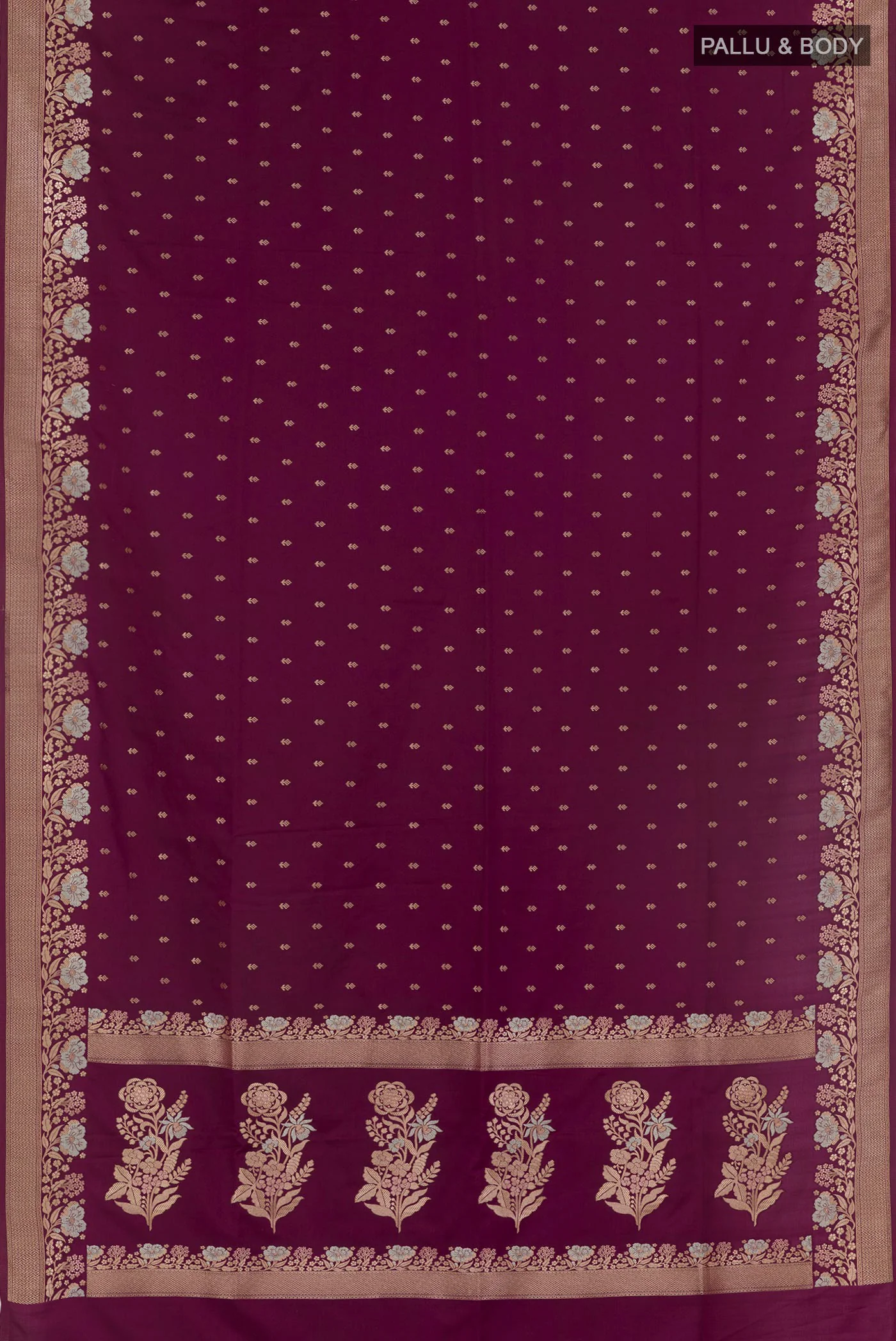 Purple Blended Banarasi Silk Saree - Image 3