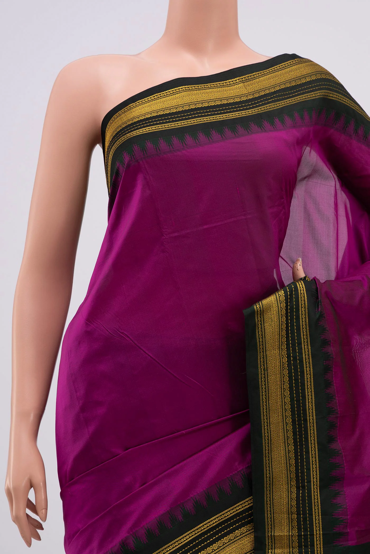 Purple Blended Bangalore Silk Saree - Image 2