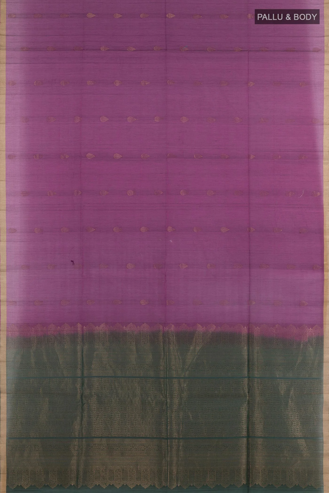 Purple Silk Cotton Saree - Image 3